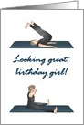 Birthday Girl Doing Her Exercises and Looking Great card