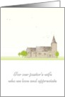 Encouragement for Pastor’s Wife Flock of Birds Flying over Church card