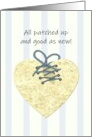 Laced Up Heart Patched Up Good as New Adolescent Heart Surgery card