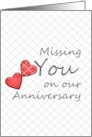 Red Heart Behind Criss-Cross Missing Incarcerated Spouse Anniversary card