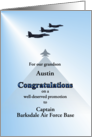 Grandson Promotion in Air Force Custom Name Rank and Base card