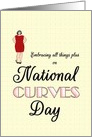 National Curves Day, Plus Size Lady Wearing Red Dress card