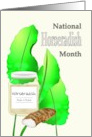 National Horseradish Month Root Leaves and a Jar which Packs a Punch card