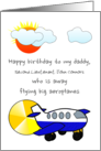 Birthday For Daddy In Air Force Toy Plane And Ball Sun Custom card