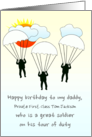 Birthday for Daddy in Army Toy Soldiers and Parachutes Custom card