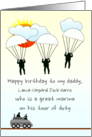 Birthday for Daddy Who is a Marine Toy Marine and Parachutes Custom card