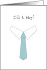 Congratulations New Baby Boy, Blue and White Dotted Tie and Collar card