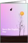 Save the Eagles Day Landscape Sketch with Eagle in Flight card