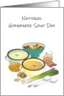 National Homemade Soup Day Vichyssoise French Onion and Mushroom card