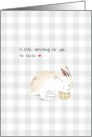 Money Gift Enclosed for Easter Cute Bunny and Egg on Checked Design card