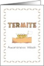 Termite Awareness Week Cartoon Termites Holding White Flag card