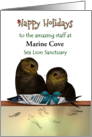 For Staff at Sea Lion Sanctuary Custom Name Happy Holidays card