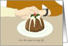 Gay Couple Clasping Hands Christmas for Husband Plum Pudding card
