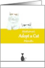 National Adopt a Cat Month Cartoon Cats card