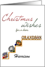 Custom Christmas for Step Grandson Play on Line Illustration card