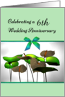 Custom Year Wedding Anniversary Anthurium Flowers and Foliage card