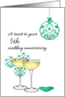 Custom Year Wedding Anniversary Champagne and Embellishments card