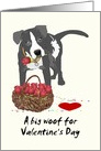 Cute Pitbull Holding Rose in Mouth, Valentine’s Day from Pet Dog card