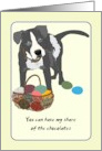 Cute Pitbull and Basket of Easter Eggs Easter from Pet Dog card