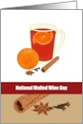 National Mulled Wine Day Glass of Delicious Mulled Wine and Spices card
