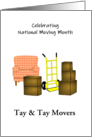 National Moving Month Sack Truck Chair and Boxes Custom card