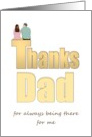 Father’s Day Thanks Dad from Daughter Both Sitting Together card