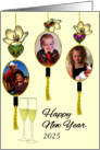 New Year Custom Photocard Gold Frames with Ornate Decorations card