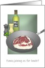 Invitation to Lunch Party Rib Eye Steak in Pan card