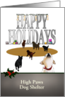 Animal Shelter Happy Holidays Dogs and Bone Decorations card