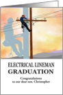 Electrical Lineman Graduation Lineman at Work Custom card