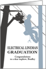 Electrical Lineman Graduation Lineman at Work Custom card