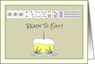 Birthday Mahjong Player Nine Gates of Heaven Special Hand and Cake card