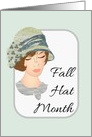 Fall Hat Month, Lady Wearing Lovely Cloche Hat card
