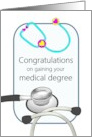 Gaining a Medical Degree Child’s Toy Stethoscope Congratulations card