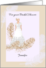 Custom Name Bridal Shower, Bride in Embellished Gown card