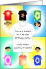 Kid’s Tie-Dye Birthday Party, Colorful T-Shirts and Tie-Dye Designs card