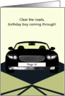 Birthday for Young Man Custom Name on Car Plate card