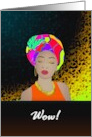 Birthday for Wife Elegant African American Lady In Colorful Attire card