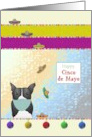 Coronavirus Cute Dog with Mask Tumbling Sombreros Cinco de Mayo card