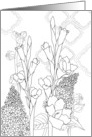 Thinking of You Gladioli and Lilac Coloring card
