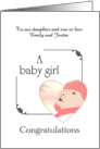 Baby Arrival Little Girl Beautiful Baby Within a Pink Heart Custom card