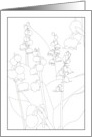 Thinking of You Lily of the Valley and Bluebell Coloring card