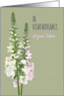 In Remembrance of Your Mom Soft Pink and White Foxgloves card