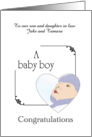 Baby Arrival Little Boy Beautiful Baby Within a Blue Heart Custom card