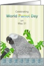 World Parrot Day African Grey Parrot and Microphone card