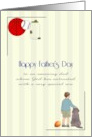 Father’s Day Dad with Son with Special Needs Boy with Pet Dog card