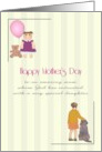 Mother’s Day Mom with Daughter with Special Needs Girl with Pet Dog card