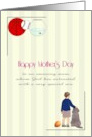 Mother’s Day Mom with Son with Special Needs Boy with Pet Dog card