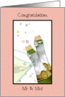 Wedding Niece and Husband Confetti Raining Down on Champagne Bottles card