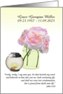 Announcement of Passing of Loved One Roses in Jar Tealight Candle card